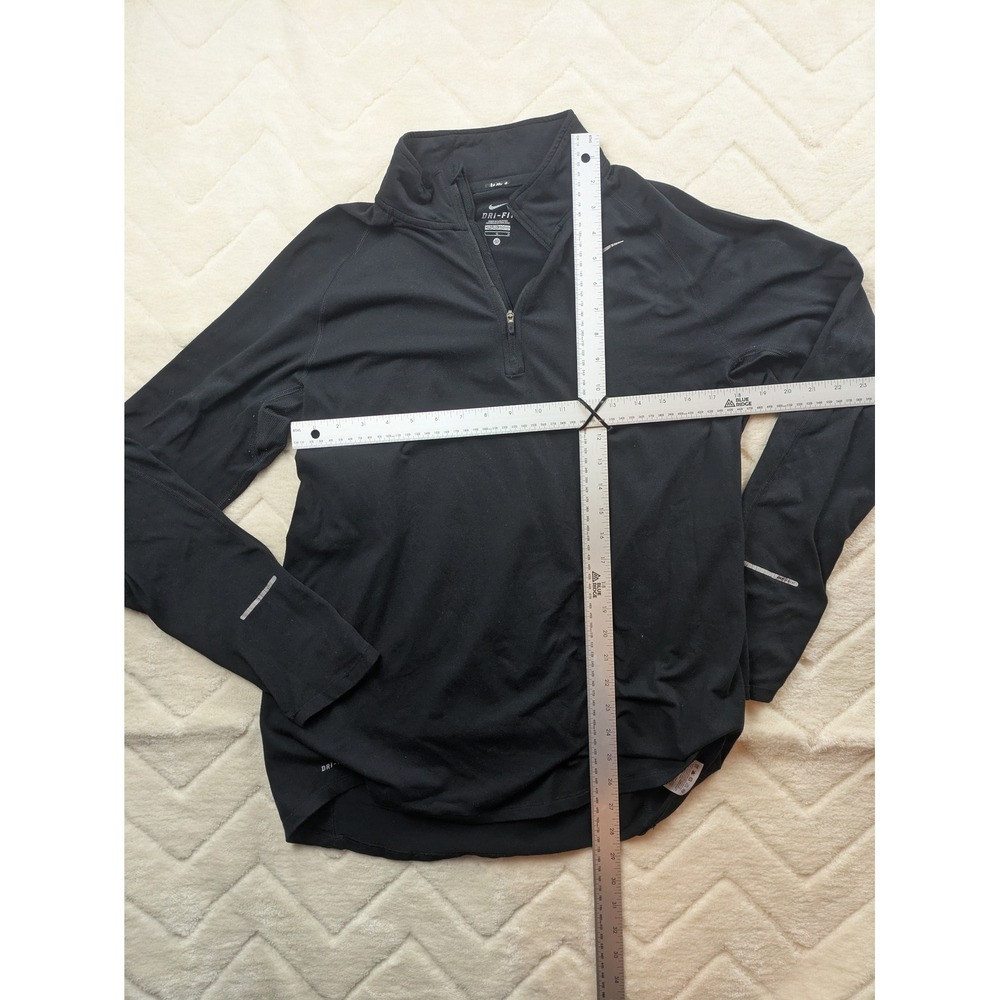 Nike Running Dri-FIT Mens Large Black Half Zip Pullover Reflective Long Sleeve